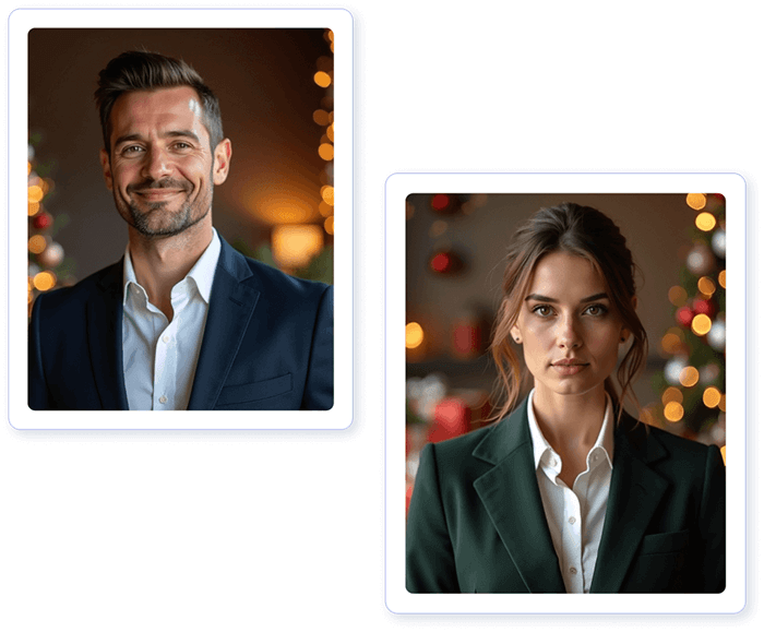 AI Christmas photo with festive theme