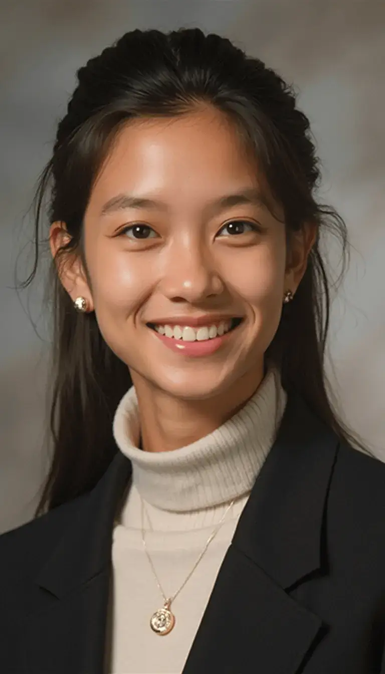 AI-generated yearbook headshot of a professional individual
