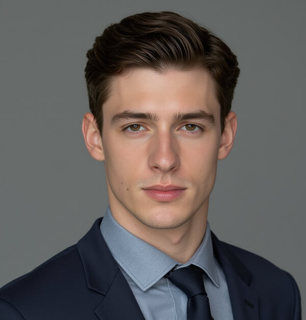 Professional headshot of a man in suit with a neutral background.