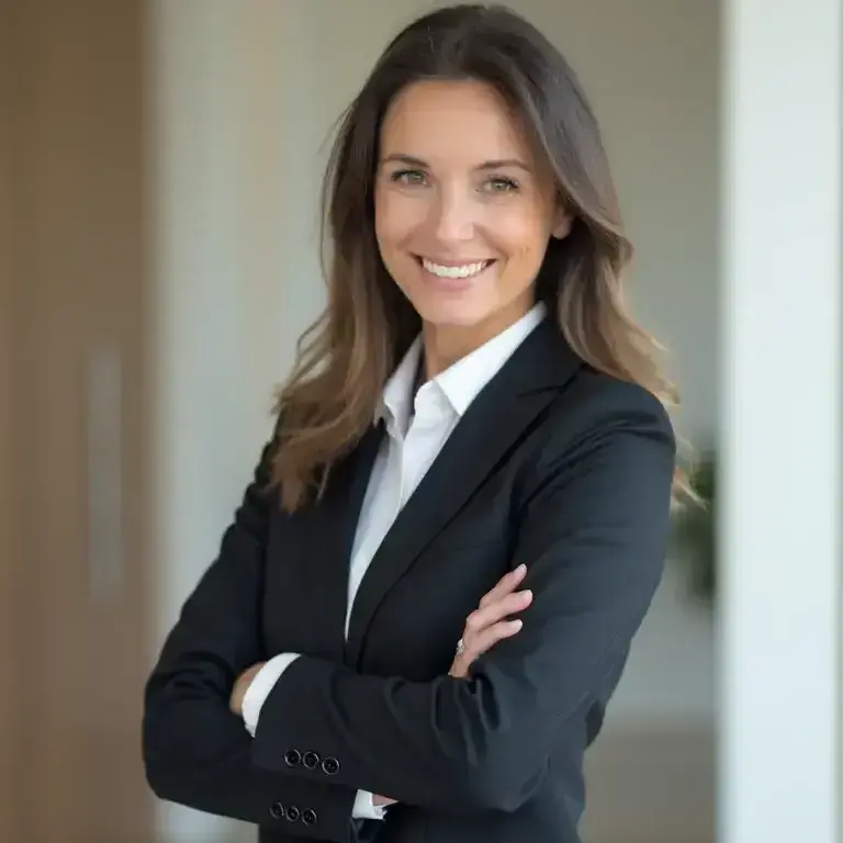 AI generated realtor headshot of a woman wearing black blazer