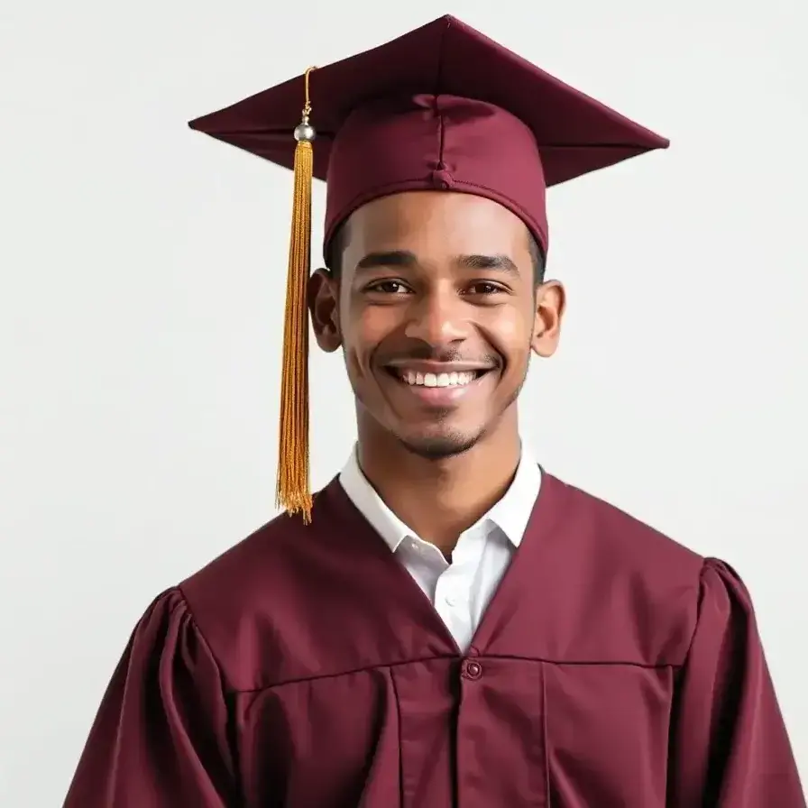 AI generated portrait of a graduate with white background