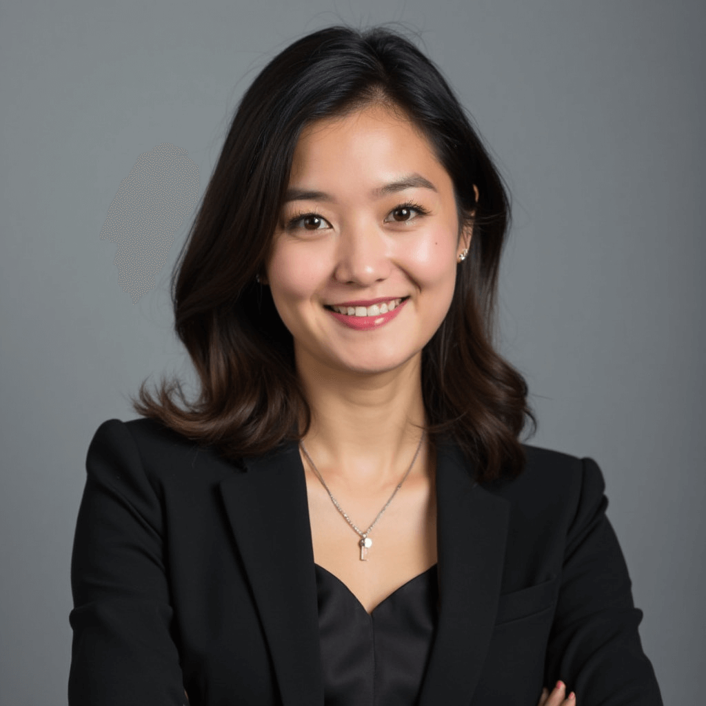 AI generated corporate headshot of a female in black blazer